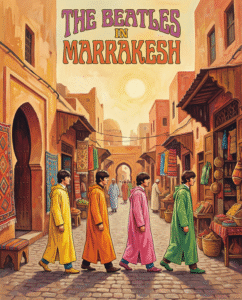 The Beatles Moroccan medina crossing album cover reimagined art print