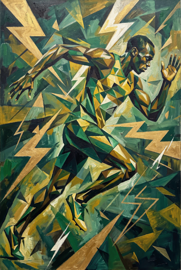 Usain Bolt Abstract Geometric Sprint