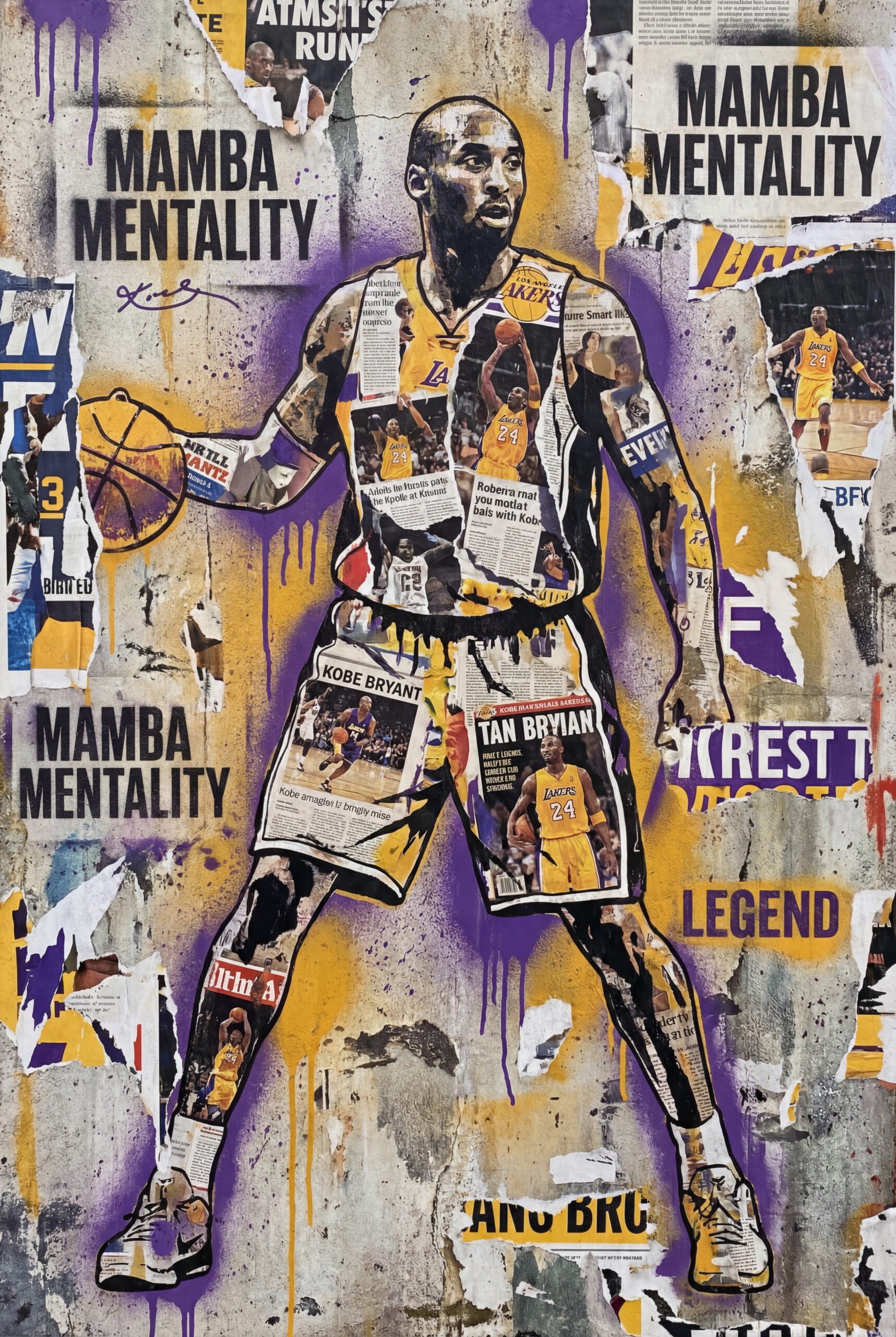 Kobe Bryant Urban Collage Portrait