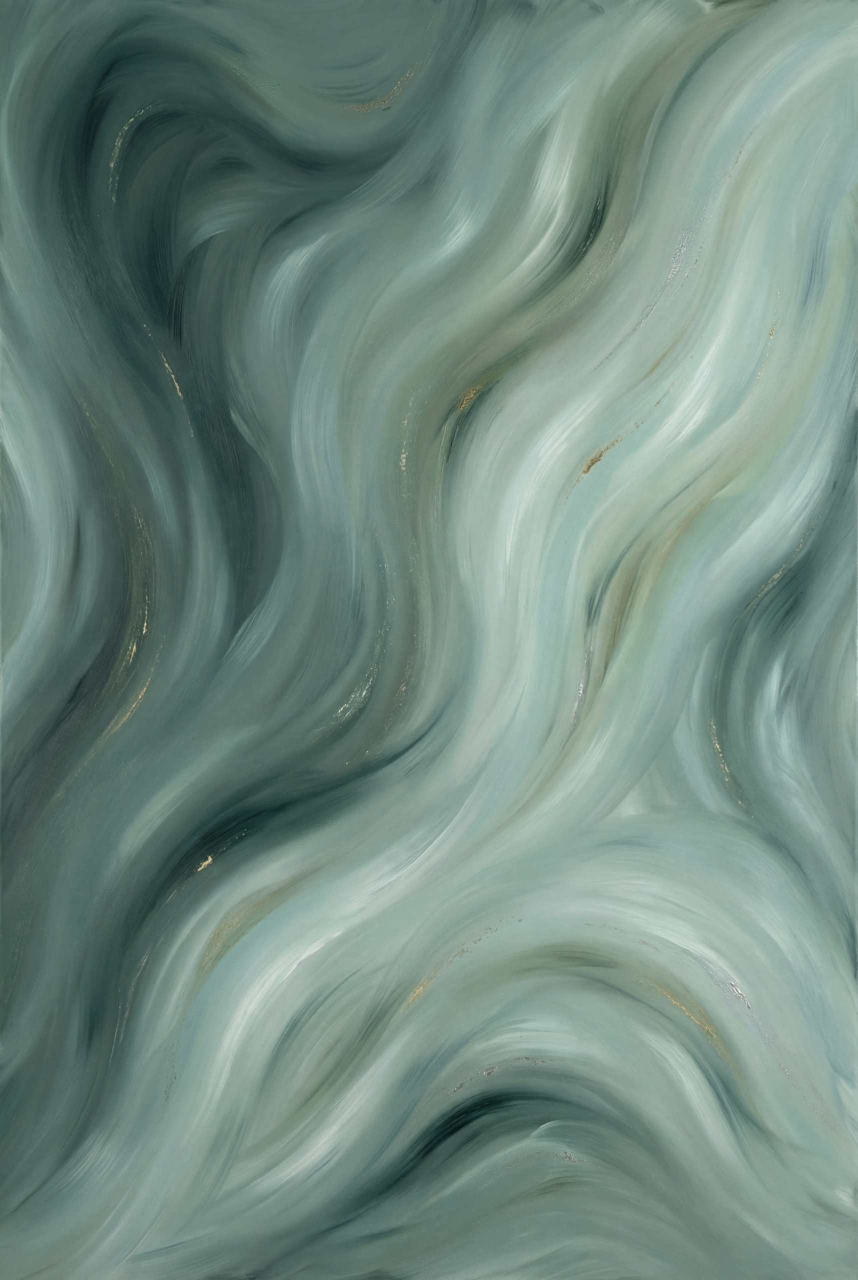 Luxurious sage green gradient flowing waves eucalyptus canvas print